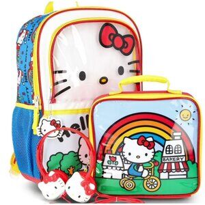 Hello Kitty three-piece set backpack NWT